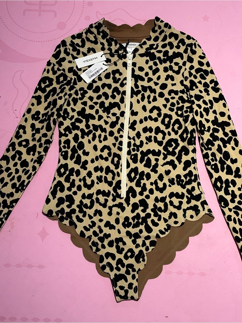 NEW WITH TAGS – Marysia North Sea Rashguard Swimsuit – Cheetah Print – Size L - Picture 2 of 13
